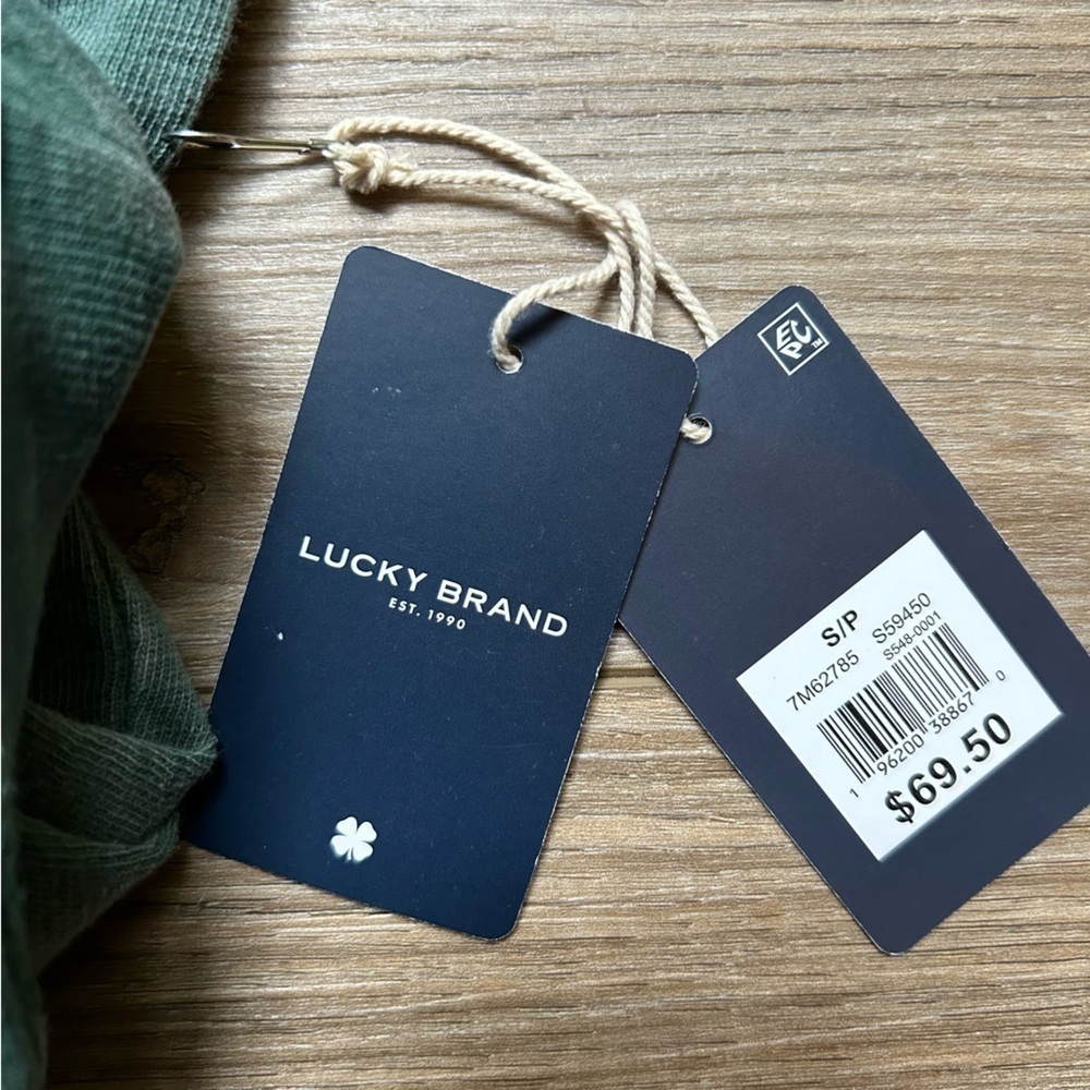 Lucky Brand | Weekend Slub Jersey Hoodie in Washed out Green (Small) - Picture 4 of 13